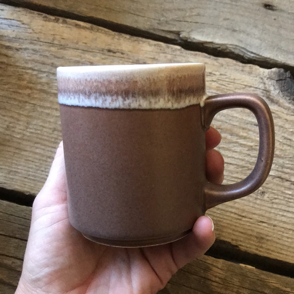VTG 70s Set of 4 Mismatched Boho Earthy Dip Glaze Ceramic Mugs, Made in Japan - Picture 6 of 11